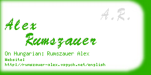 alex rumszauer business card